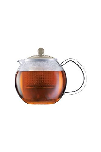 Bodum Teebereiter Assam - Borosilikatglas mit Kunststoffdeckel und Kunststoffsieb - Farbe Sand - 0,50 L - A1823-XYB-Y16-6