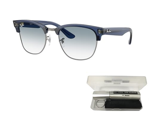 Ray-Ban RBR0504S Sunglasses Bundle: RBR 0504 S CLUBMASTER REVERSE 670879 Transp. Navy Blue On Gunmetal/Clear Gradient Blue Polyamide Standard and Eyewear Cleaning Kit2