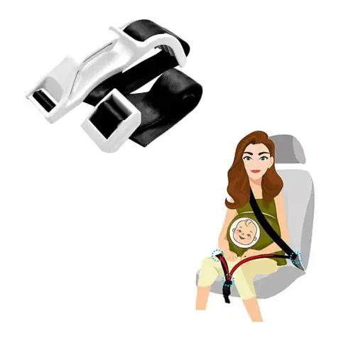 Cinturon Embarazada Coche Homologado - Cinturón para Embarazada de Seguridad en el Coche Protege al Bebé y la Mamá Evitar el Riesgo/Vientre/Comodo (C-BLANCO)… Cover