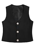 iEFiEL Kinder Weste festlich Baumwolle Smoking Anzugweste für Jungen 98 104 110 116 122 128 134 140 146 152 164 Schwarz Stil C 158-164