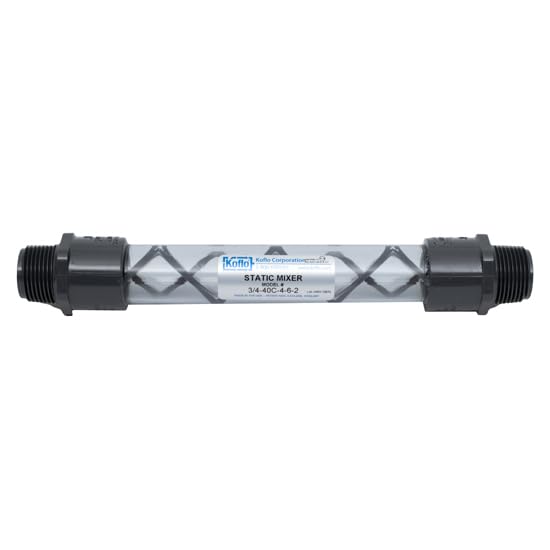 Mélangeur de tuyau en PVC transparent 3/4 NPT Koflo Schedule 40 pour fluide