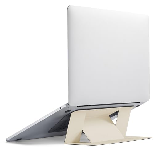 Image of MOFT Laptop Stand, Adhesive Laptop Riser with 2 Adjustable Viewing Angles, Foldable Computer Stand Compatible with MacBook Air, Pro 11 inch-16 inch, Light Earthen Beige
