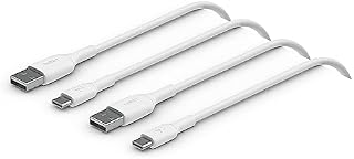 Belkin BoostCharge Kabel USB-C, kabel USB-C do USB-A, do iPhone 15, Samsung Galaxy S24, S23, Note, Google Pixel, iPad Pro, iPad Mini, Nintendo Switch i innych urządzeń, 1 m, zestaw 2 szt.  biały