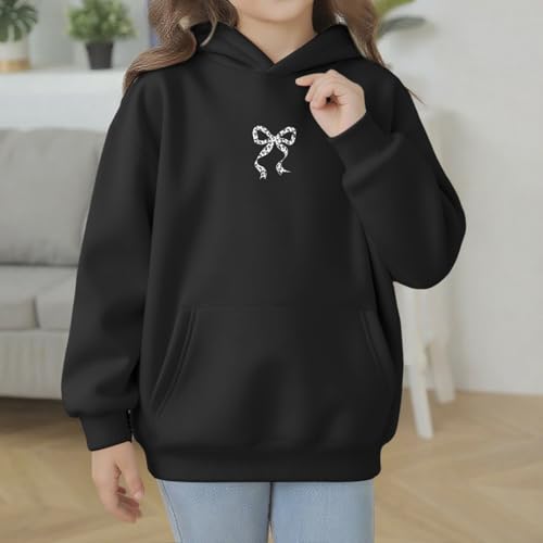 Bow Hoodie for Girls Kids Graphic Cute Hoodies Girl's Leopard Sweatshirts Prints Casual Pullover Sweatshirt - Image 4