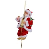 Décorations de noël : père noël électrique amusant grimpant à un fil de perles, cadeau idéal pour vos enfants à noël et autres fêtes, ornement de noël