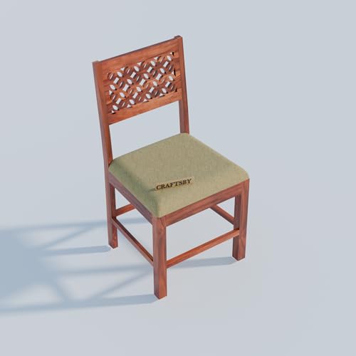 Image of Solid Sheesham Wood 3 Seater Dining Table | Three Seater Dinner Table with 2 Cushions Chairs & 1 Bench | Dinning Table Set 3 Seater for Living Room | Yellow Cushions | Honey Finish