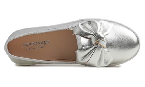 Image of FEVERSOLE Women's Casual Slip On Sneaker Fashion Bow Tie Loafer Flats