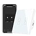LoraTap - Interruptor táctil, Inalámbrico WiFi Control Remoto por App, 2 canales 2 gang doble, Conectado, para Luz, Compatible con Google Home Alexa