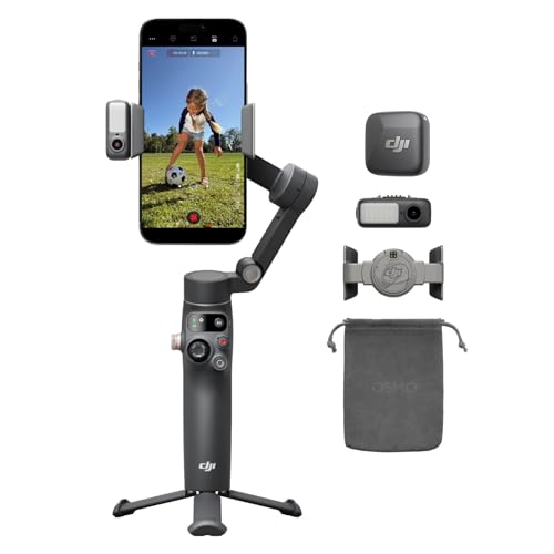 DJI Osmo Mobile 8 Advanced Tracking Combo Gimbal Stabilizer for Phone, AI Native Tracking with Audio & Lighting, 360° Pan Rotation, Mic Mini Transmitter, Wireless Microphone