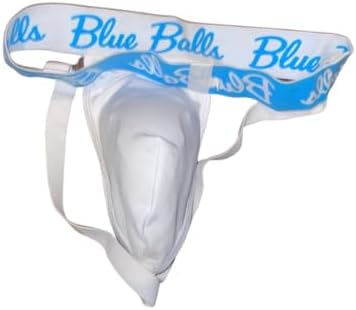 Blue Balls Eco-Friendly Jock Strap + Athletic Cup. Multi Layer Groin Guard, Moisture Wicking Jock Support (Large)