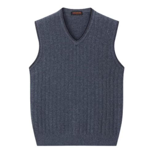 Men's Cashmere Sweater Vests Classic V-Neck Knitwear Jumper Waistcoat