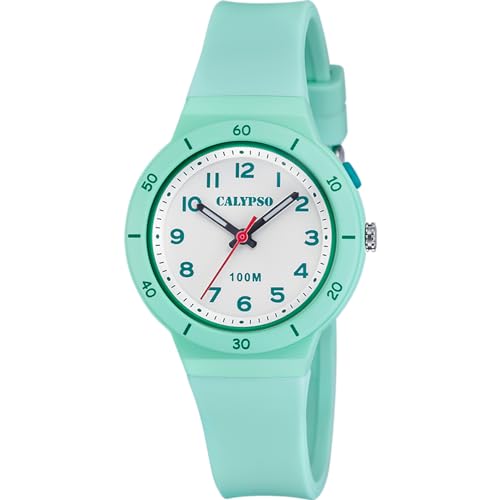 CALYPSO Reloj Analógico Hombre y Mujer - Unisex de Caucho Verde - Movimiento de Cuarzo - Cristal de Alta Resistencia - Resistente al Agua 10 ATM K5848/3 - Sweet Time