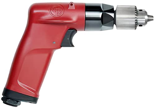Chicago Pneumatic CP1014P33 - Air Power Drill, 1/4 Inch (6 mm), Keyed Chuck, Pistol Handle, 0.5 HP / 370 W, Stall Torque 2.6 ft. lbf / 3.5 NM, 3300 RPM, Hand Drill, Power Tools & Home Improvement