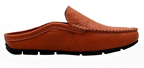 Go Tour Mens Mules Clog Slippers Breathable Leather Slip On Shoes Casual Loafers Brown 11.5/48 #TOP7