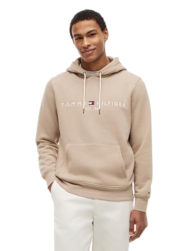 Image of Tommy Hilfiger Men's Medium Weight Fleece Hoodie Sweatshirt With Embroidered Logo, Also Available in Big & Tall