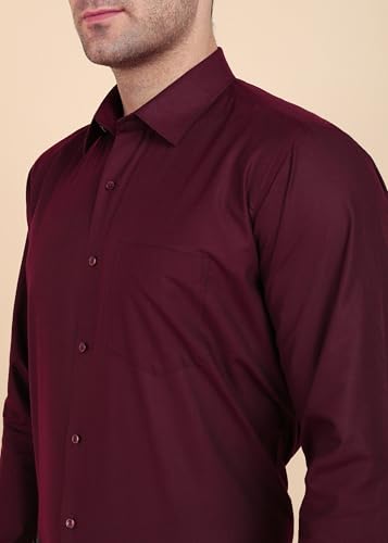 Image of 7-DAYS Men's Premium Formal Shirt - Cotton Blend, Regular Fit, Full Sleeve, with Pocket, Durable & Easy Care - Perfect for Office Wear
