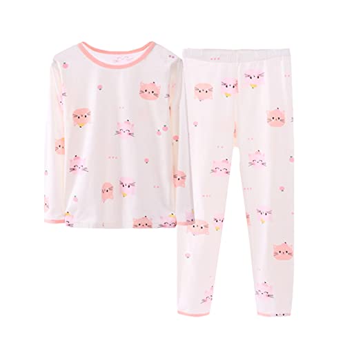 Girls Cute Cotton 𝐏ajamas Long Sleeve 𝐏a𝐣ama Set Snu𝐠 Fit 𝐒leepwear for Kids Toddler Cartoon 𝗟oungewear Outfits