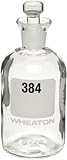 Wheaton 227497-16 BOD Bottle, 300mL, Robotic Stopper, Numbered 361-384, 69mm Diameter x 165mm Height (Case Of 24)