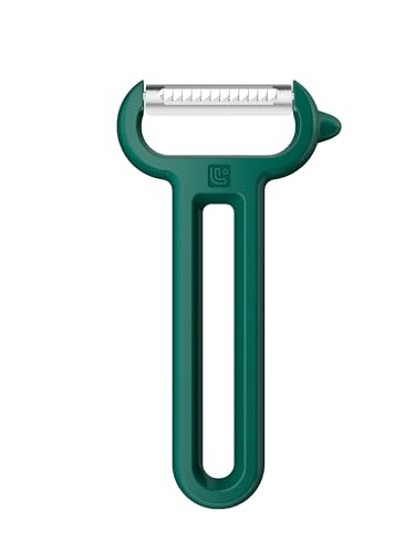Linoroso Sparschäler Julienne Schnitt, Y Schäler mit Spitzer Spitze, Einfaches Schälen von Karotten, Kartoffeln, Gurken und Mehr Obst- und Gemüsestreifen, Scharf, Glatt, Bequemer Griff - Grün