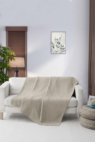Couverture 150x200 cm en pur coton sépia pour canapé et lit - 4