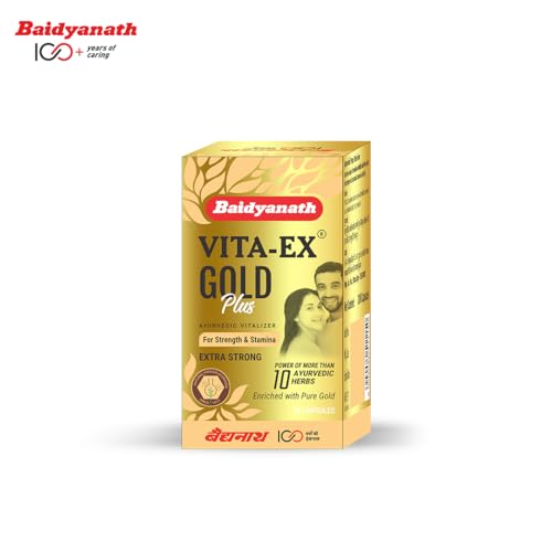 Baidyanath Vita ex Gold Plus - 10 Capsules |Made with Pure Himalayan Shilajit, Ashwagandha & Safed Musli| Boosts Strength, Power & Stamina - Image 2