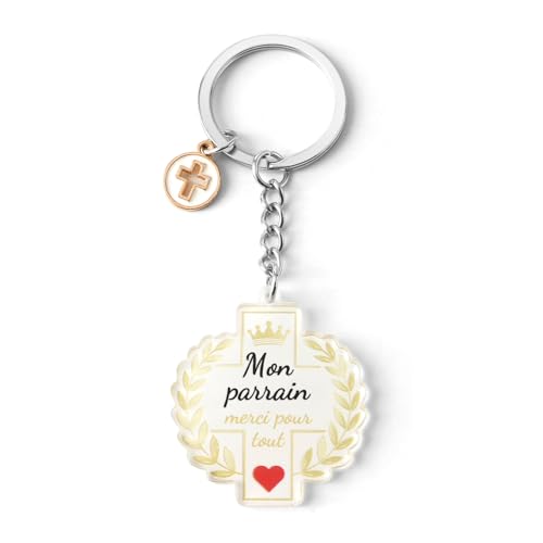 Cadeau Parrain Porte Clef Cadeau Parrain Marraine Bapteme Cadeaux Merci De Ma Filleule Filleul Anniversaire Cadeaux Fete Des Feres Baptême Noel Paques Ramadan...
