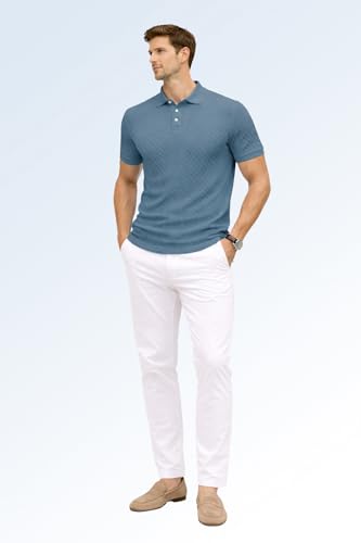 Image of TOPLOT Men's Polo T Shirt | Half Sleeve Design | Comfortable Fit Wear | Stylish Casual Look | Breathable Feel |Modern Style | Easy Movement | Casual & Everyday Wear (5244)