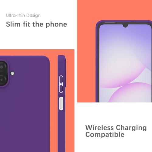 Image of YATWIN Silicone Case for Samsung Galaxy A07 4G, Soft-Touch, Shockproof, DustProof, Antiskid Phone Cover for Samsung Galaxy A07 4G - Purple