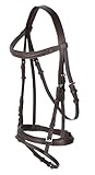 Covalliero Brida Standard, Brida de Montar, marrón, Cuero, Metal, Full, Caballo, Ajustable, Incluye riendas de Cinta