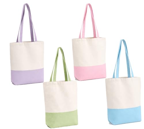 Image of Lify Heavy Duty Cotton Canvas Tote Bag Grocery Shopping Bag, Cotton Tote Bags eco-friendly for Schools, promotion, branding- 3 &4 Pc Pack