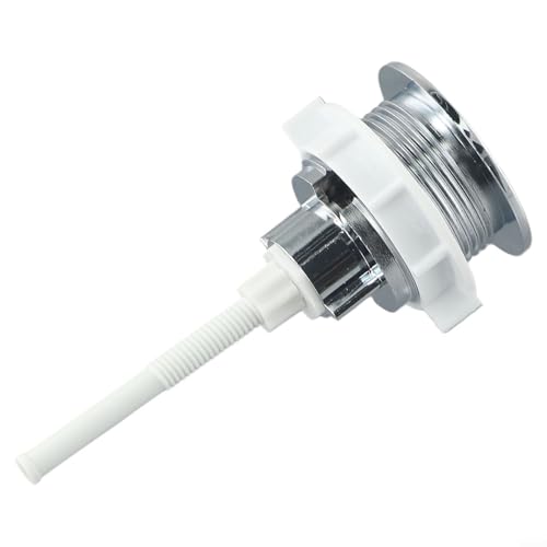Abs - Botón pulsador para tanque de inodoro de una sola descarga plateada, tapa de válvula de descarga de inodoro de 10,5 x 3,6 x 3,6 cm, compatible con cisternas estándar para hogares, hoteles