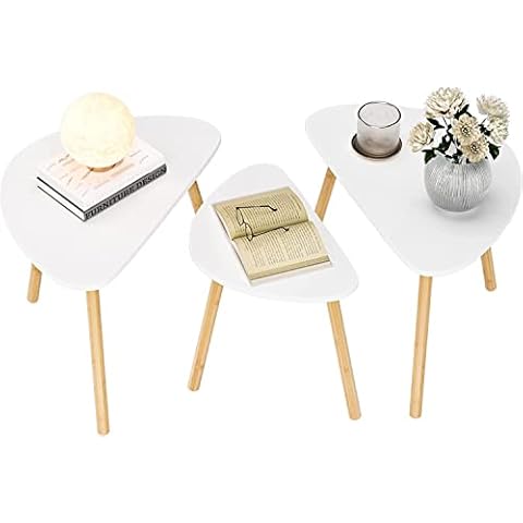 FOREHILL 3 Mesitas de café Nórdico, Moderno, Madera, Blanco Cover