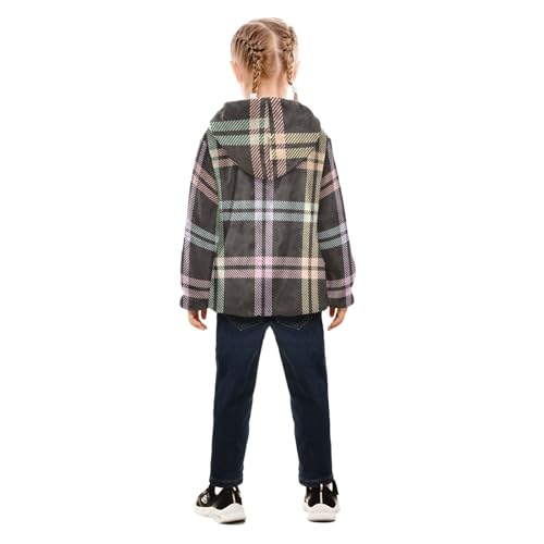 GuoChe Rainbow Buffalo Plaid Tartan Check Scotland Brown Baby Fleece Jacket4