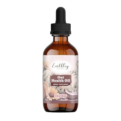 Earthley Wellness Gut Health Oil, Natural Digestive & Immune Support, Anti-Inflammatory Support, Herbal Blend with Cloves & Calendula (2oz)