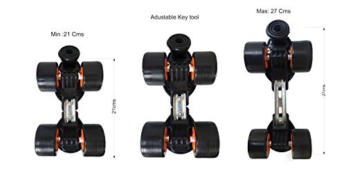 Jaspo Insane Pro Adjustable Roller Blade Speedwheel Skates Suitable for Age Group (6-14 Years Unisex) (Black/Orange)