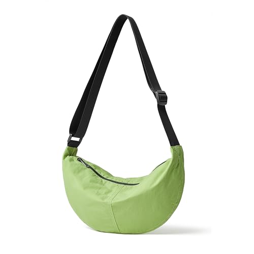 Image of Nylon Crossbody Bag For Women Men Casual Lightweight Crescent Shoulder Hobo Purse With Wide Adjustable Strap