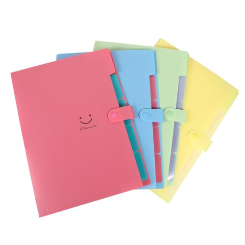Beaupretty 4個 多機能風琴ファイルフォルダー 多ポケット付き拡張式書類整理ケース 学校 オフィス 家用ドキュメントオーガナイザー