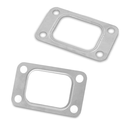 Image of 2 PCS Car T3 Turbine Flange Gasket, Stainless Steel 4-Hole T3 T34 T35 T38 GT35 GT35R Turbocharger Intake Manifold Flange Gasket, Replacement Accessories, Suitable for Most Cars (Silver)