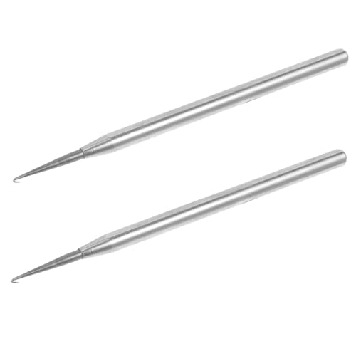 Hoement 2個入り眼鏡修理用フック針 ステンレス製 メガネ修理ツール 交換用アクセサリー 半フレーム対応 持ち運び便利 コンパクト設計