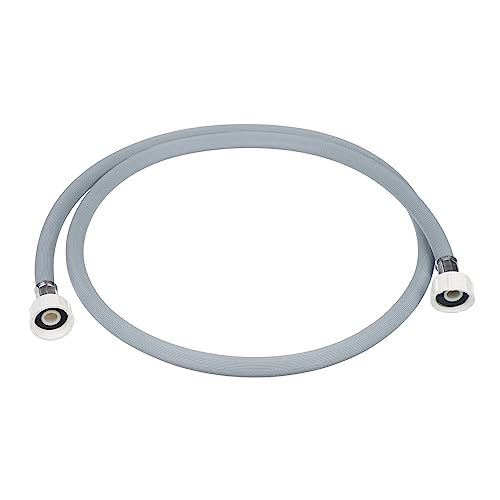 Invero Universal Replacement Grey 1.5m Washing Machine and Dishwasher Inlet Fill Water Hose Pipe with Straight Ends Both Sides - 1.5 Metre Length