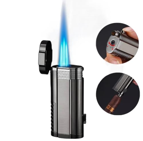 Encendedor triple llama de llama ajustable y recargable miniatura 2