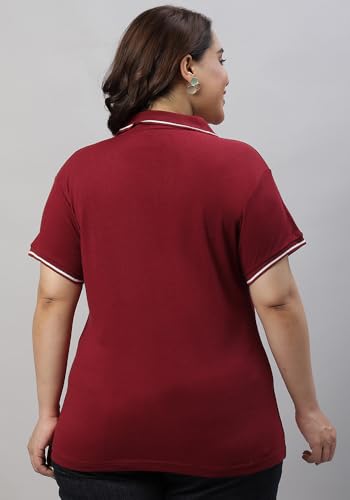 Image of Wear Your Opinion Women's Plus Size Tipped Collar Neck Polo Tshirt