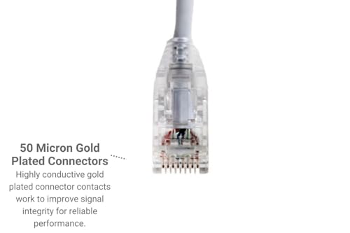Cable Ethernet Cat6 25 ft Blanco UTP con conector RJ45 miniatura 4