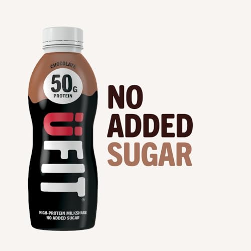 UFIT High 50g Protein Shake - Chocolate Flavour - No Added Sugar - Low in Fat - Ready to Drink -Pack of 8 x 500 ml (Packaging May Vary)