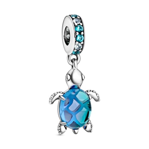 PANDORA Meeresschildkröte Murano-Glas Charm-Anhänger 798939C01 5,1 x 16,5 x 13,4 mm Blau