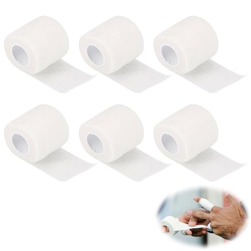 Mikiuly Finger Tape Resistente,Deportiva Tape,Venda Cohesiva,Vendaje Cohesivo Primeros Auxilios,Cinta de Kinesiología,Cinta Deportiva Rasgable,para Dedos, Muñecas, Tobillo, Perros, Mascotas, 6 Rollos