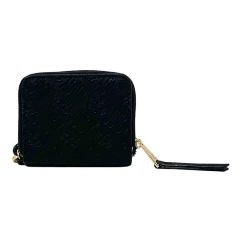 Juicy Couture Women's Bright Lights Small Zip Around Wallet with Wrist Strap in Deboss Liquorice2