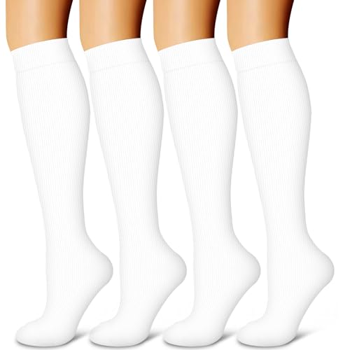 Image of Laite Hebe 4 Pairs-Compression Socks for Women&Men Circulation-Best Support for Nurses,Running,Athletic