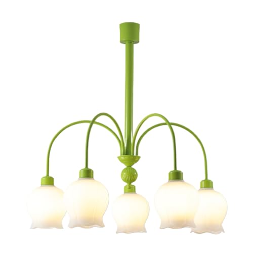 Suspension pendante luminaire vert en verre style Spoutnik pour grande table à manger