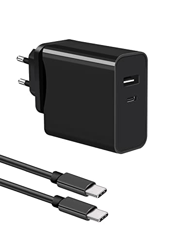 45 w USB C Schnellladegerät Ladegerät kompatibe mit Samsung Galaxy S22 Ultra, S22+, S21 Ultra, S21 Plus,S20 Ultra 5G, Note10+, MacBook Pro 13″, iPhone 13 Pro Max mit Ladekabel Typ C 2m (schwarz) Cover